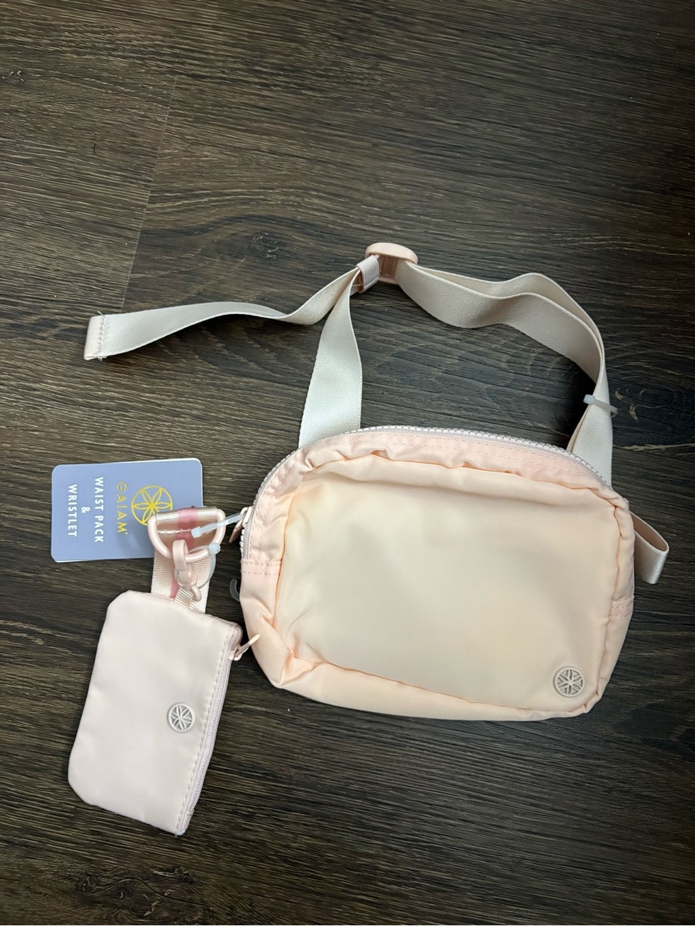 GAIAM Pale Pink Waist Pack with Wristlet